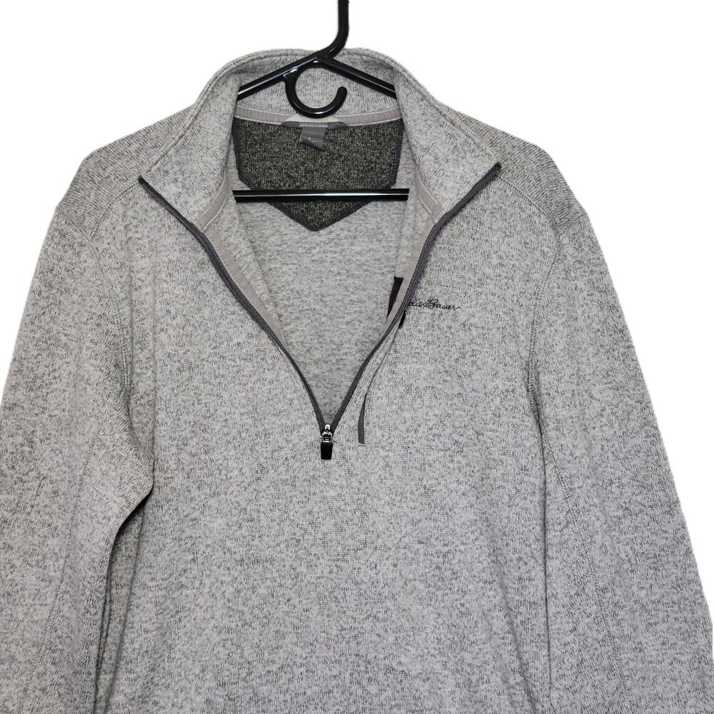 Eddie Bauer Men's Pullover Top Long Sleeve 1/4 Zip Light Gray Heather Size Large - Picture 3 of 12